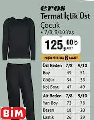 EROS TERMAL İÇLİK ÜST ÇOCUK